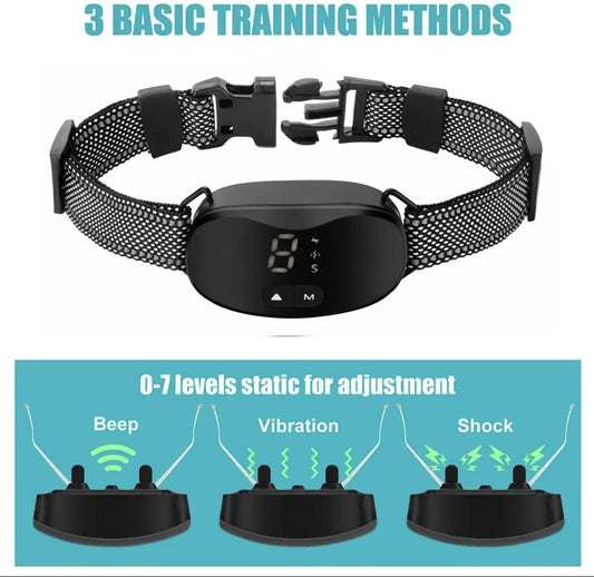 Anti bark dog collar Electric shock Vibration sound with LED