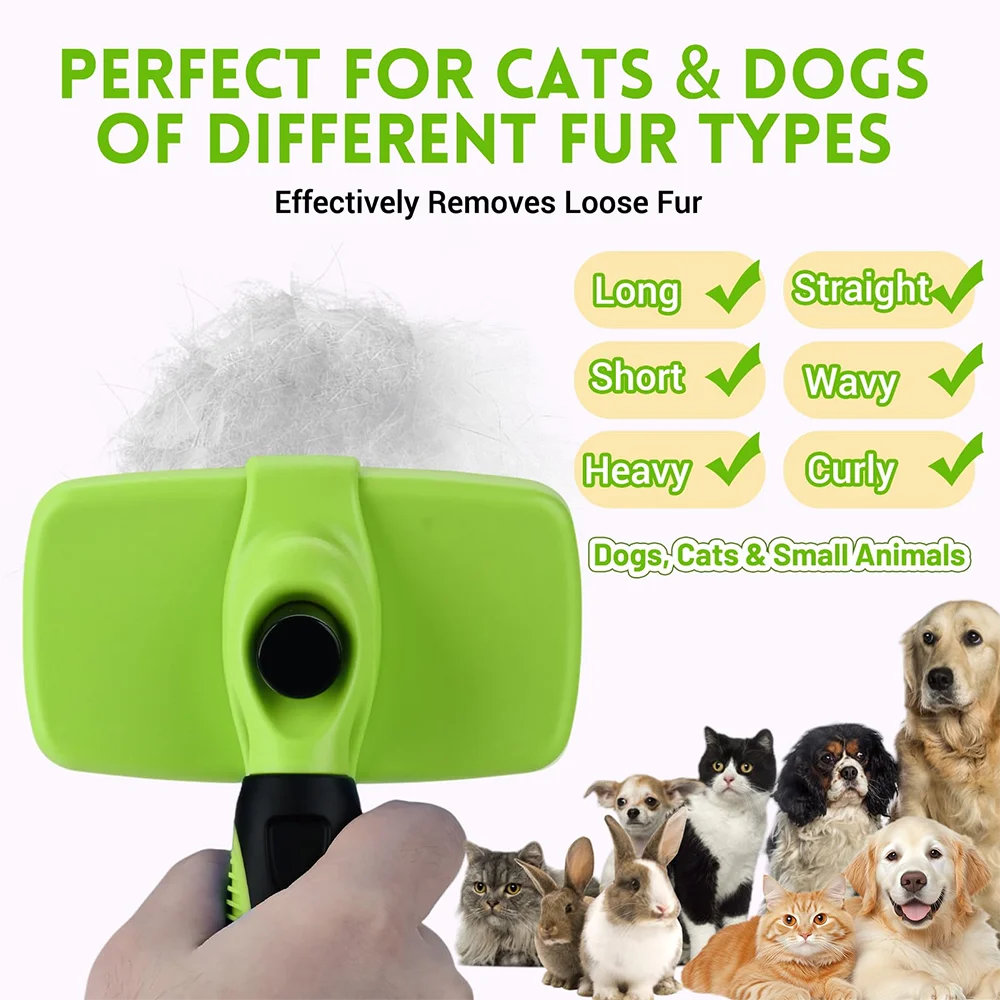 Pet Grooming Brush – Dog & Cat Comb for Hair Removal, Detangling, and Gentle Massage