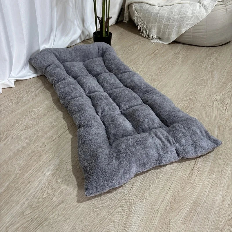 Extra Large Plush Dog Bed Sofa Super Soft Thickened Polyester Pet Mat Crate Bed for Small Medium Large Dogs Grey Solid 120x60cm