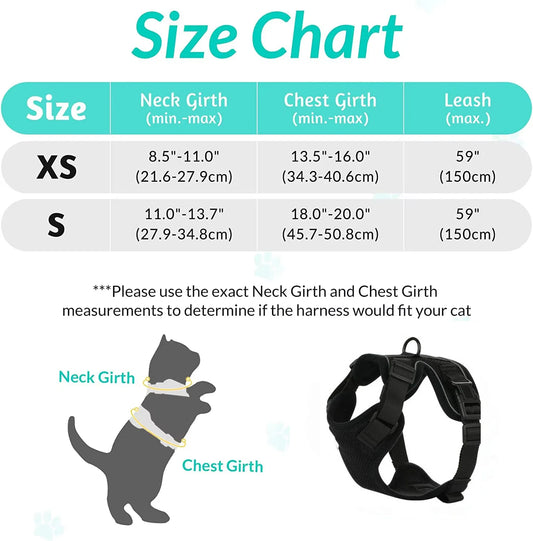 Adjustable Reflective Cat Harness & Leash Set – Escape‑Proof Mesh Vest for Cats & Small Dogs