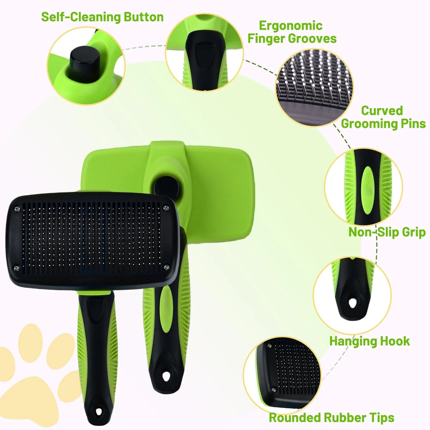 Pet Grooming Brush – Dog & Cat Comb for Hair Removal, Detangling, and Gentle Massage