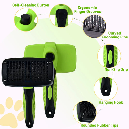 Pet Grooming Brush – Dog & Cat Comb for Hair Removal, Detangling, and Gentle Massage