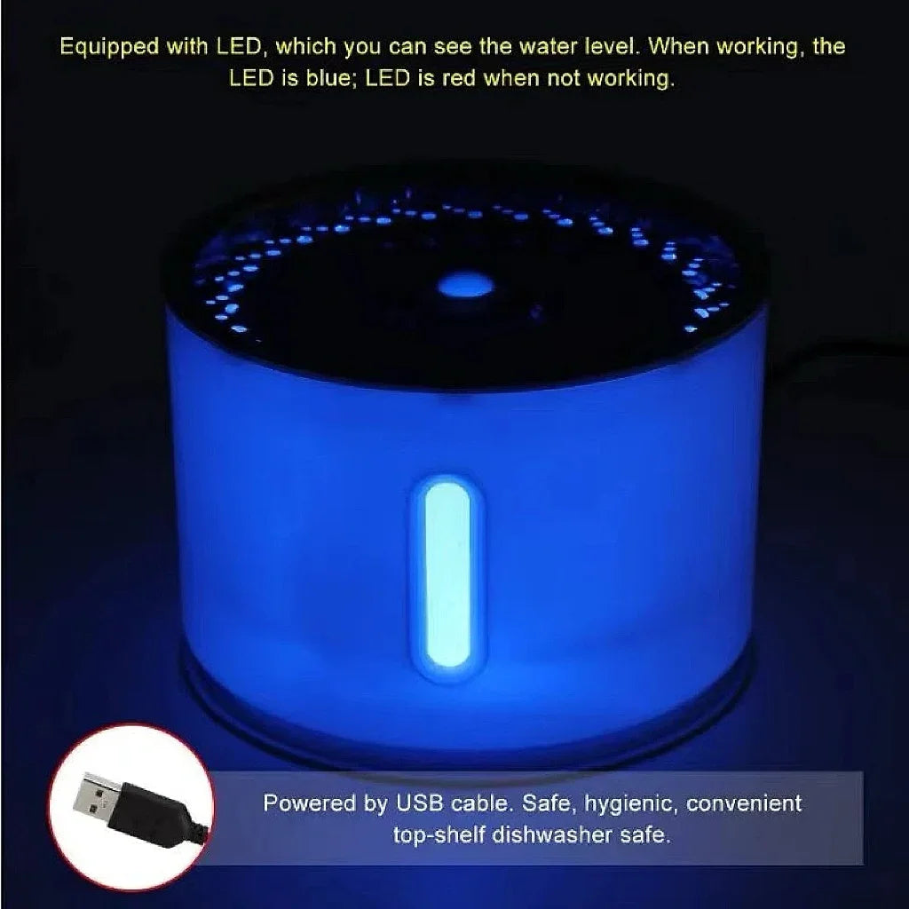 🐾OneCart™ 3.2L Stainless Steel Cat Water Fountain – Ultra-Silent Smart Pet Drinking Dispenser with LED Visual Window & Multi-Stage Filter