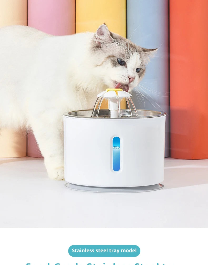 🐾OneCart™ 3.2L Stainless Steel Cat Water Fountain – Ultra-Silent Smart Pet Drinking Dispenser with LED Visual Window & Multi-Stage Filter