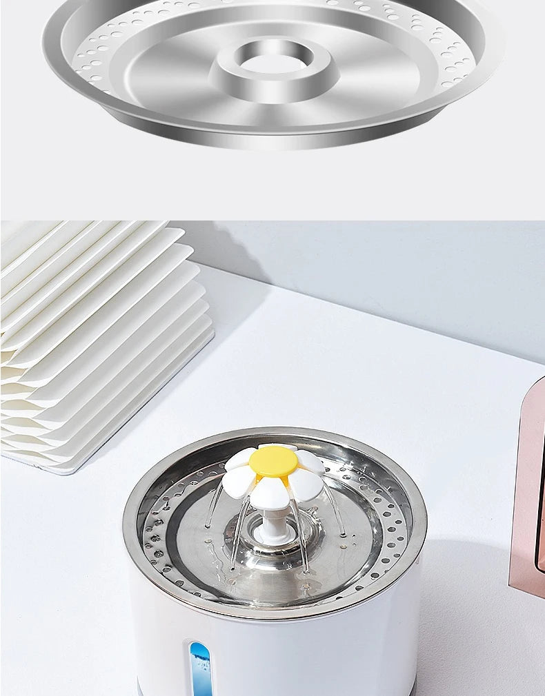 🐾OneCart™ 3.2L Stainless Steel Cat Water Fountain – Ultra-Silent Smart Pet Drinking Dispenser with LED Visual Window & Multi-Stage Filter