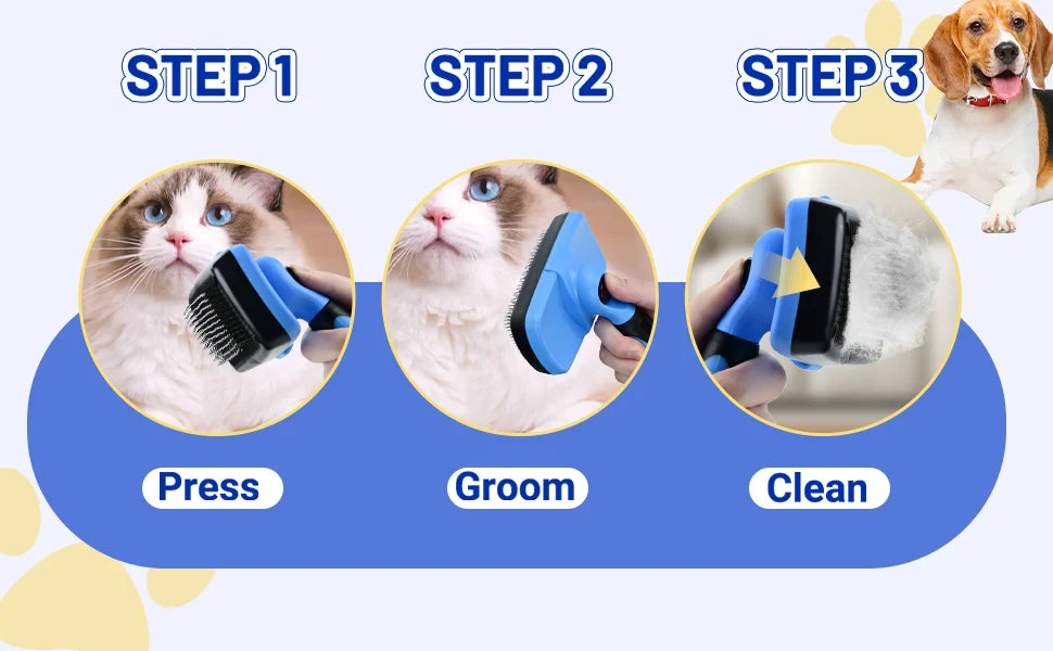 Pet Grooming Brush – Dog & Cat Comb for Hair Removal, Detangling, and Gentle Massage